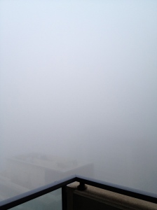 Morning fog...view from my balcony...can't even see buildings next door!